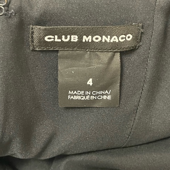 Club Monaco Women's  Blue Navy  Ruffled Sleeveless Lined Stretch Sz 4 - Picture 16 of 16